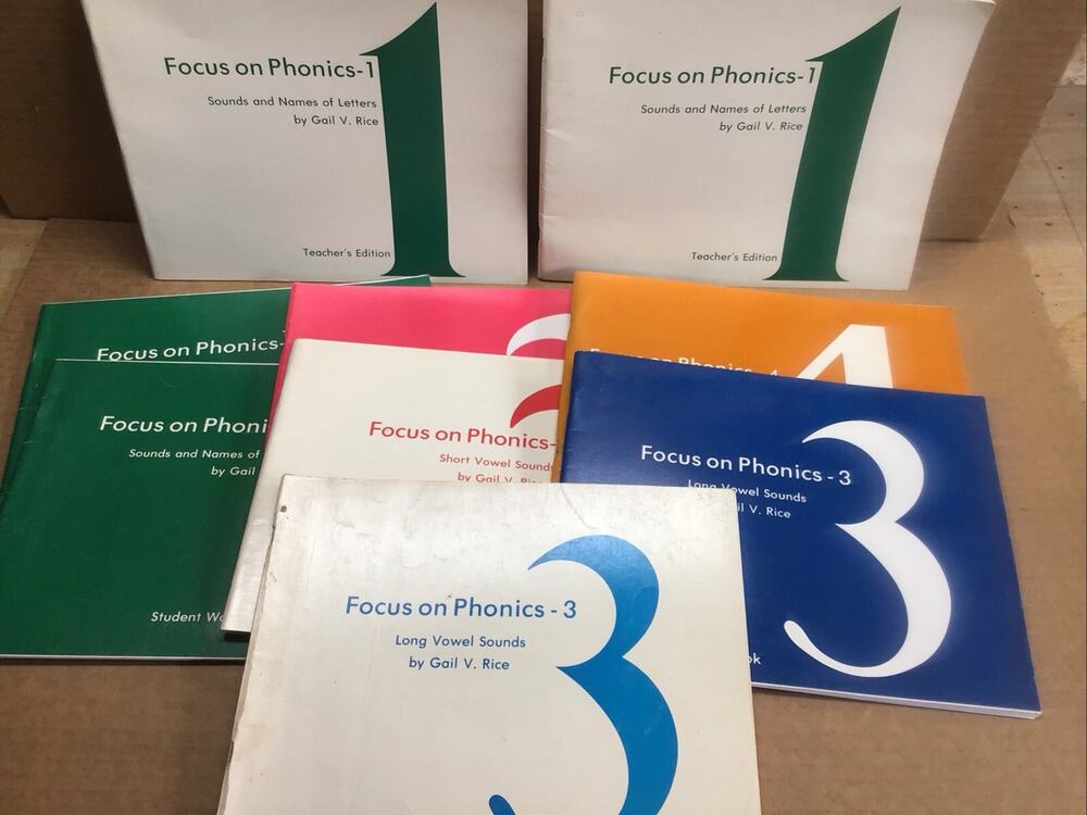 Focus on Phonics Gail V Rice Workbook Teachers Edition Lot of 9 Books Homeschool